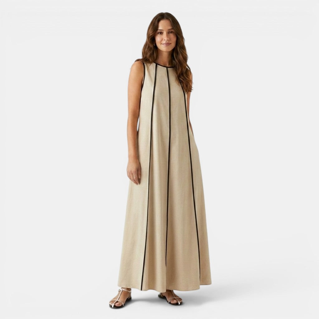 Tank Maxi Dress with Contrast Seam Piping