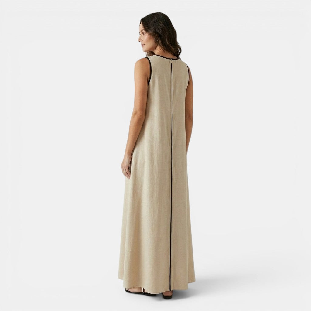 Tank Maxi Dress with Contrast Seam Piping