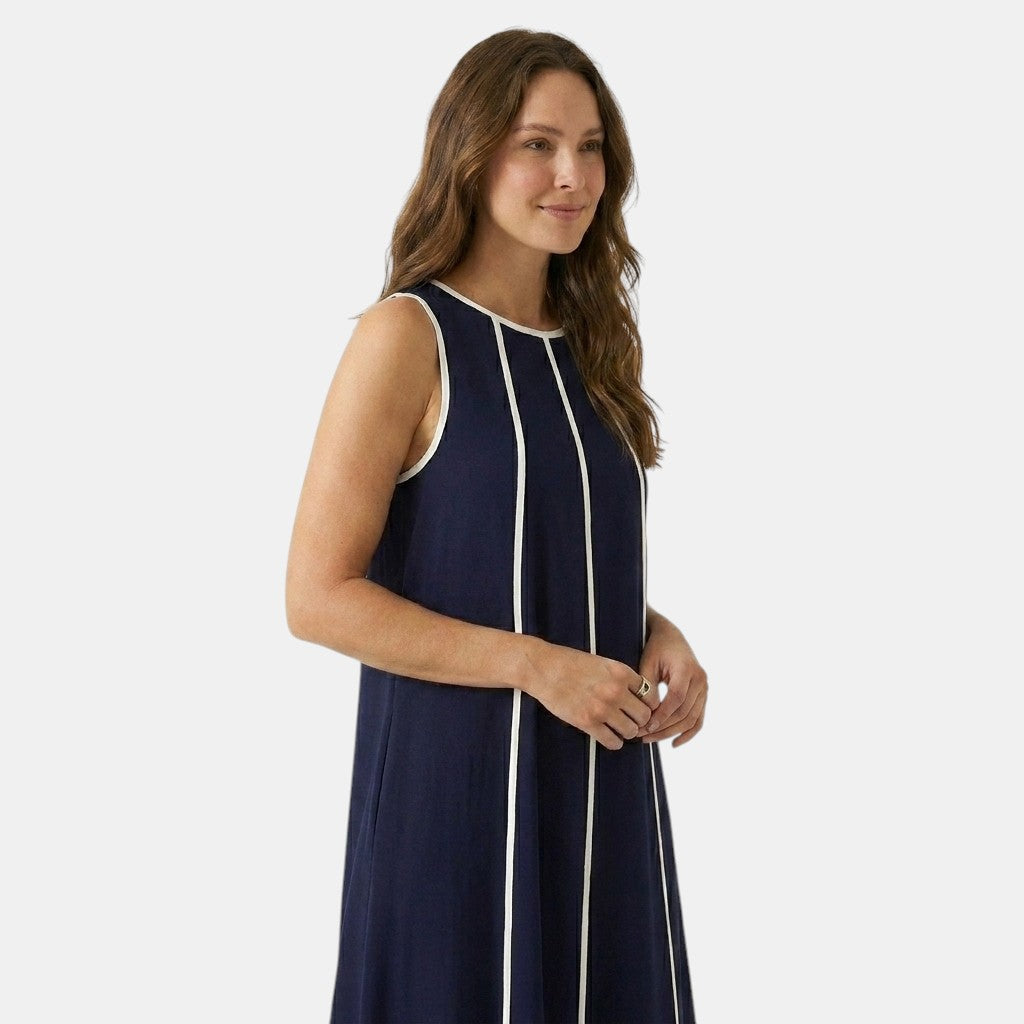 Tank Maxi Dress with Contrast Seam Piping