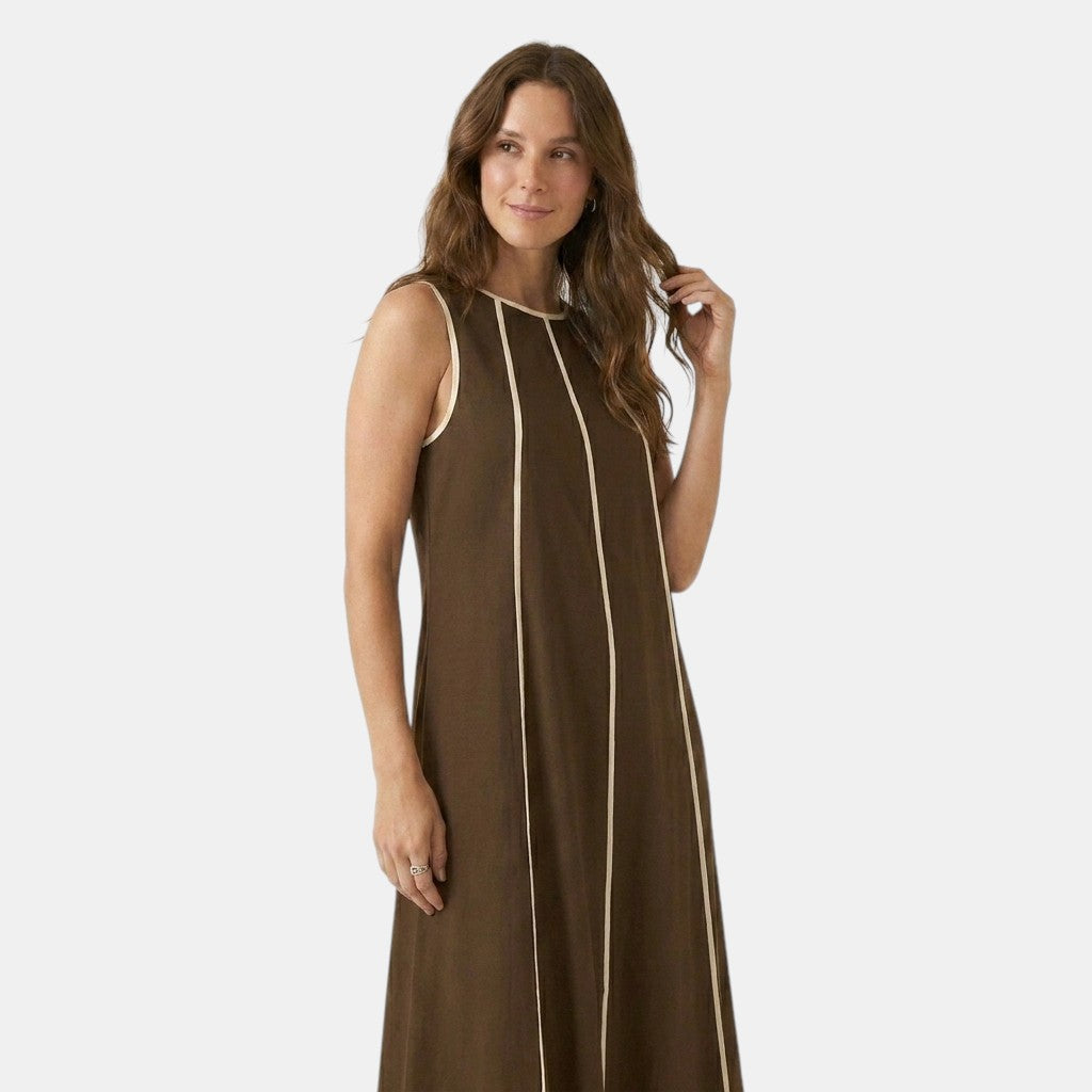 Tank Maxi Dress with Contrast Seam Piping
