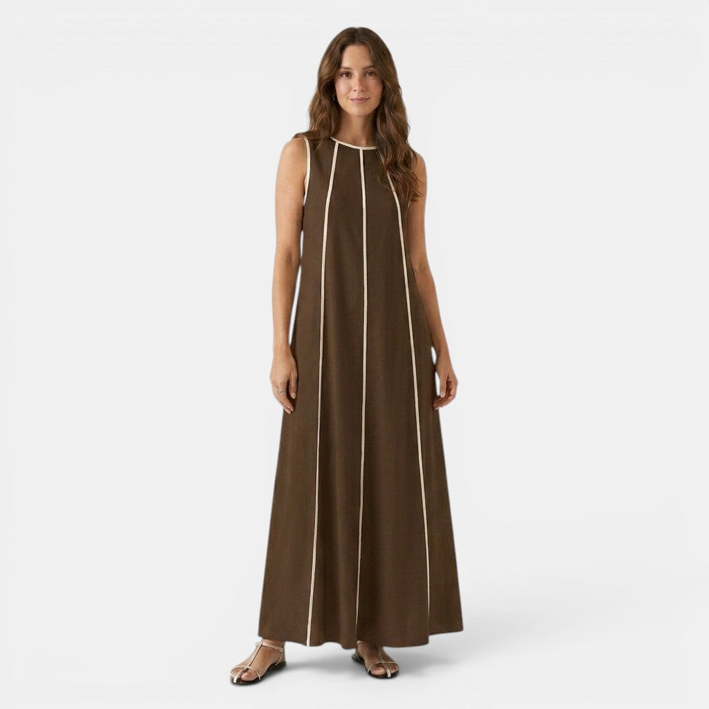 Tank Maxi Dress with Contrast Seam Piping