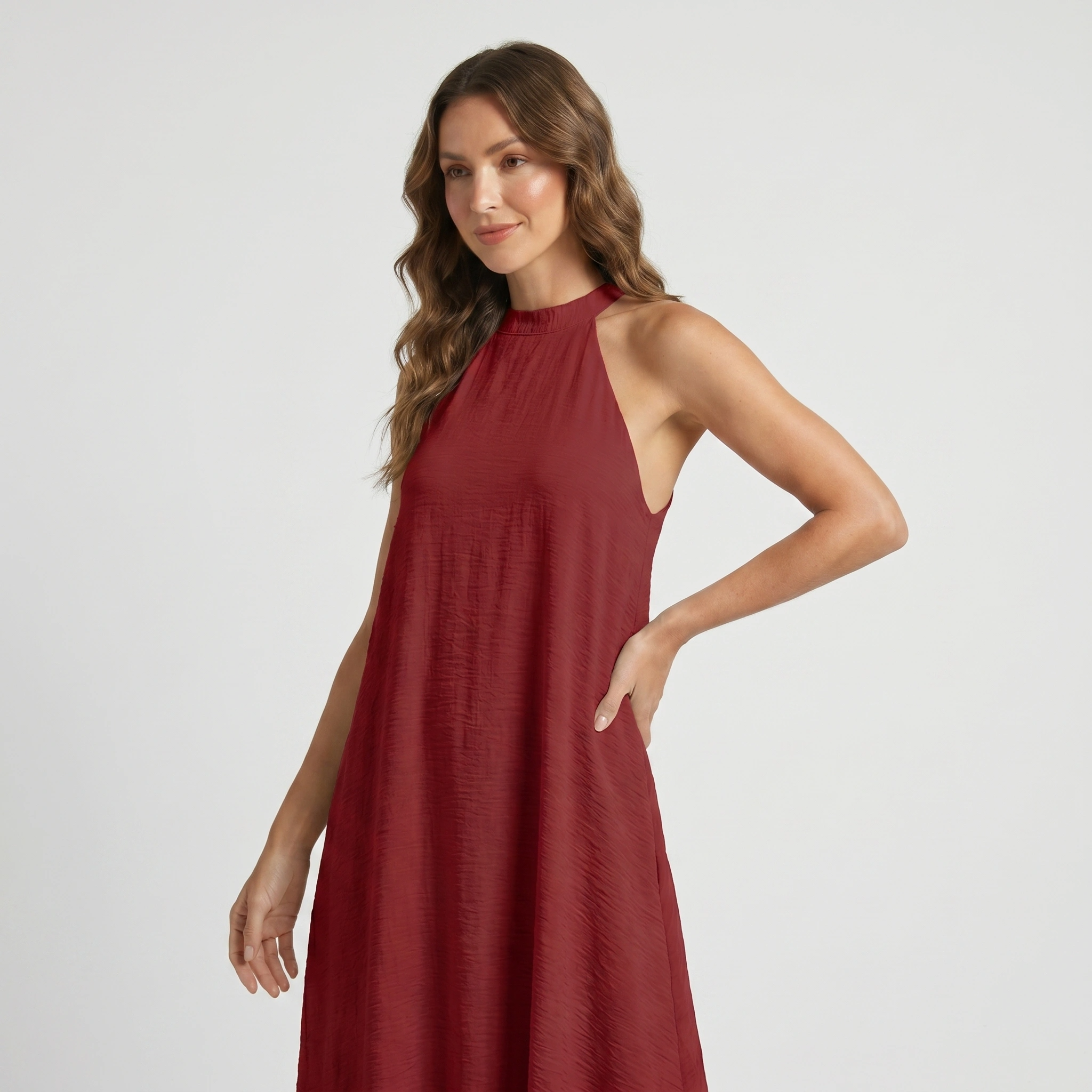Halter Neck Maxi Dress with Flowing Silhouette