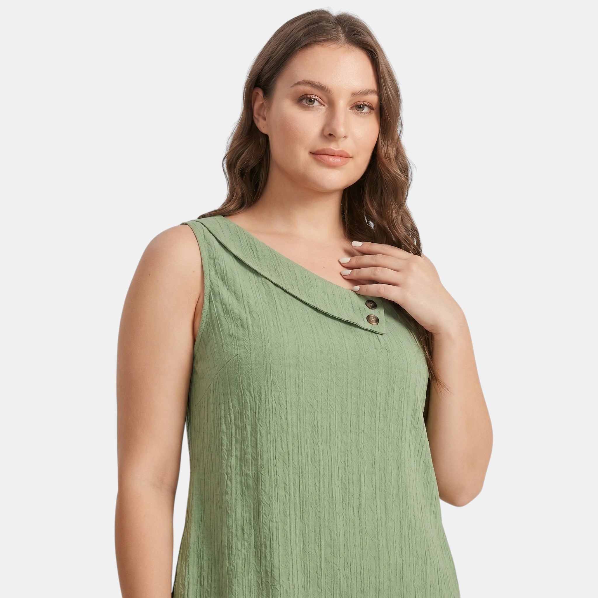 A-Line Mini Dress with Asymmetric Collar and Ruffle Hem