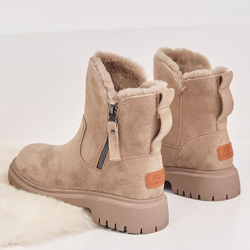 Women's Suede Ankle Boots | Faux Fur Lined Winter Boots