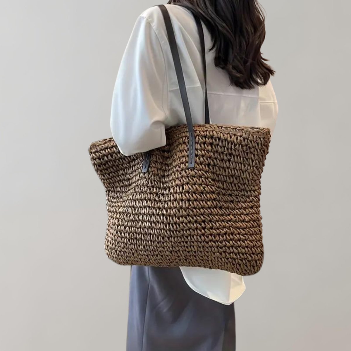 Women's Large Woven Raffia Tote Bag