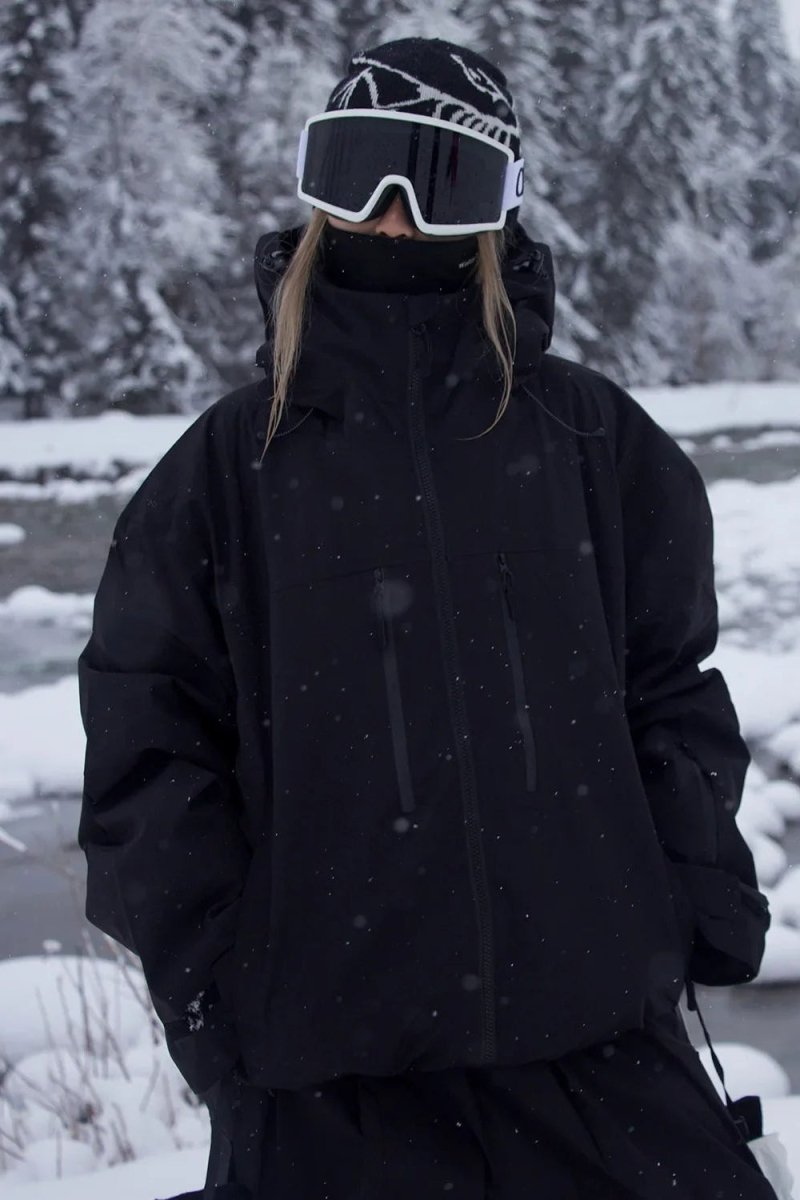 Veste de ski oversize à capuche pour femme | Manteau de snowboard d’hiver