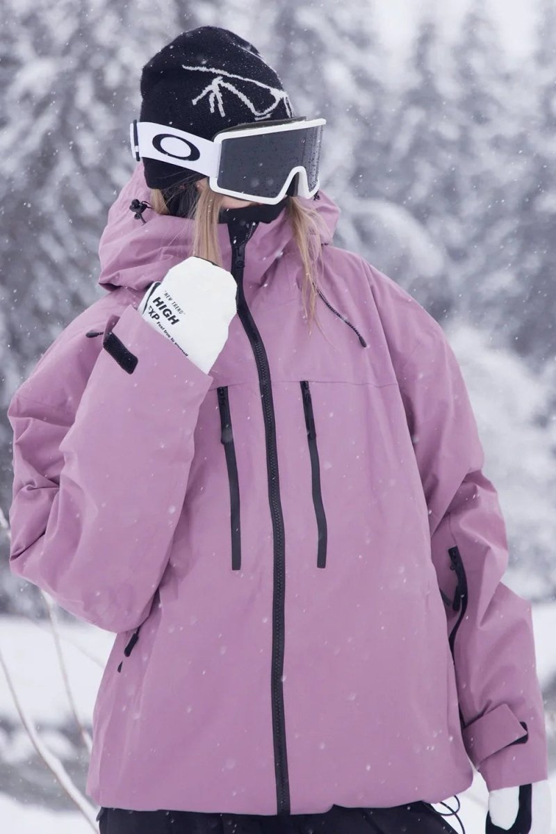 Veste de ski oversize à capuche pour femme | Manteau de snowboard d’hiver