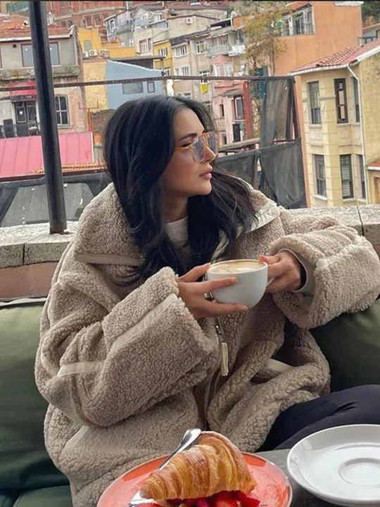Women's Oversized Teddy Fleece Jacket