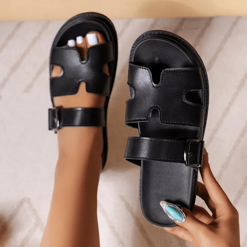 Women's Buckle Strap Flat Comfort Sandals