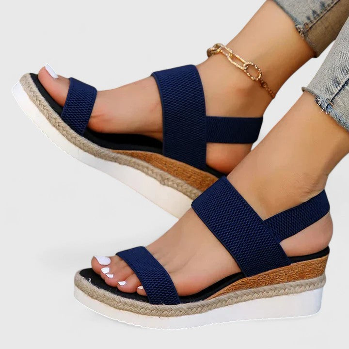 Knit Wedge Sandals with Espadrille Sole