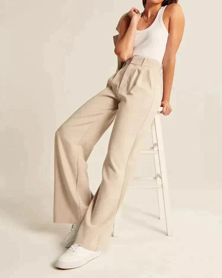 Pantalon large taille haute pour femmes