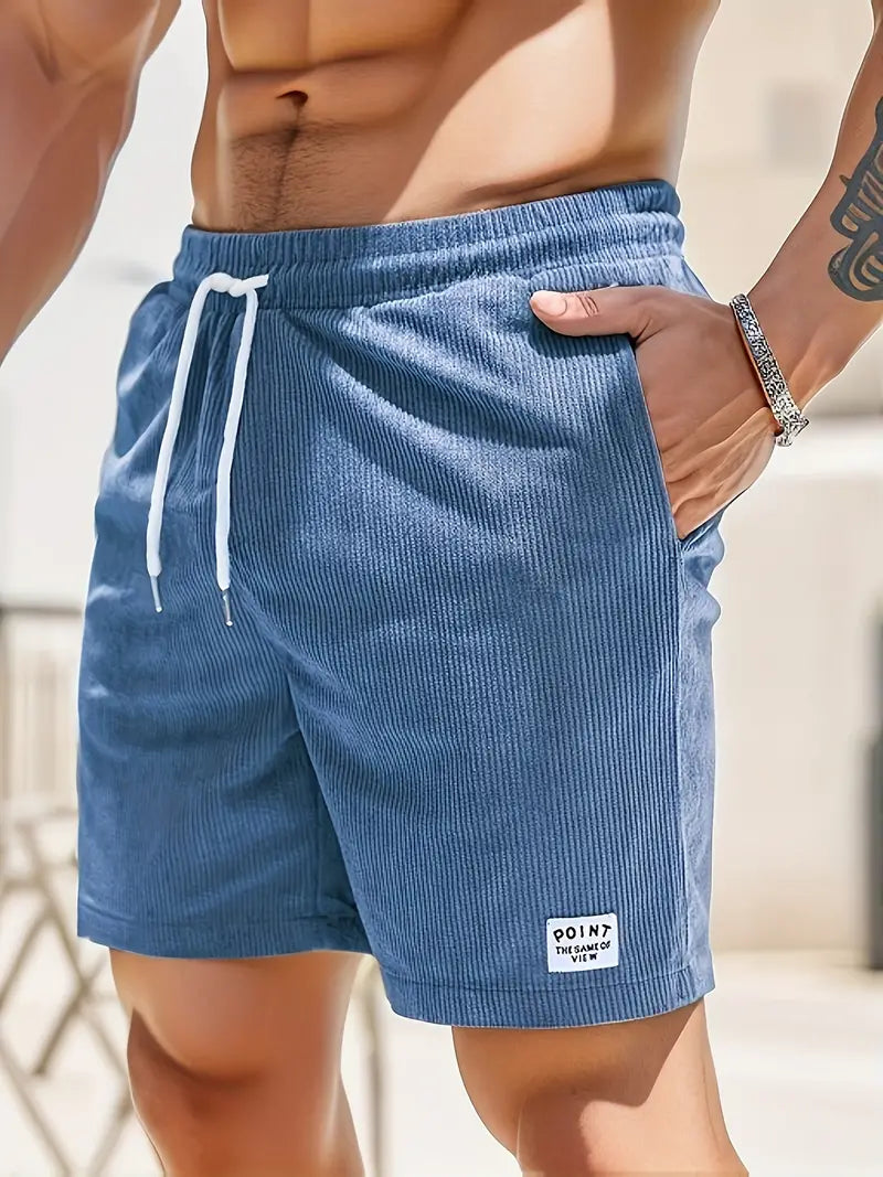 Corduroy Drawstring Shorts with Side Pockets