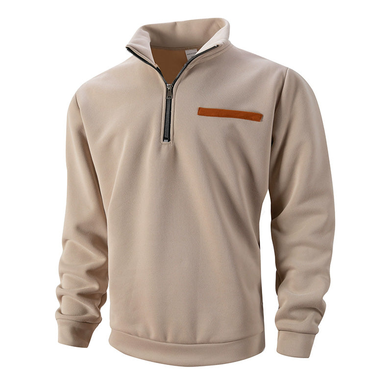 Men’s Half-Zip Sweatshirt with Stand Collar