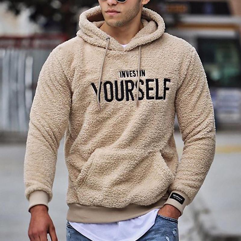Men's Sherpa Fleece Hoodie | Warm Pullover Sweatshirt