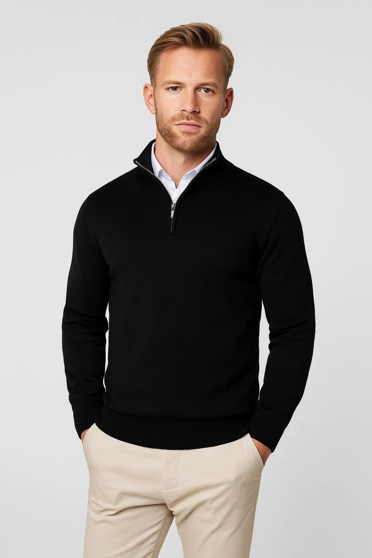 Men’s Smart Half-Zip Knitted Jumper