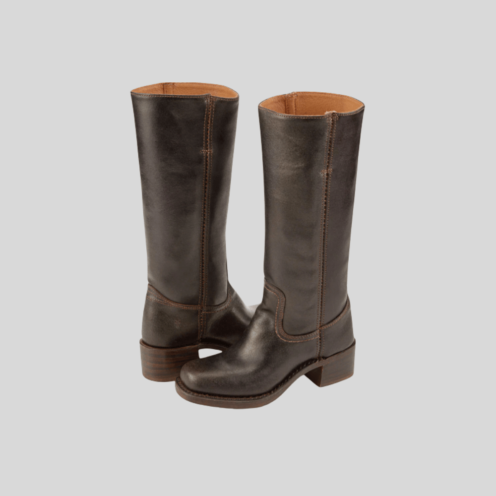 Women’s Knee-High Riding Boots with Low Block Heel