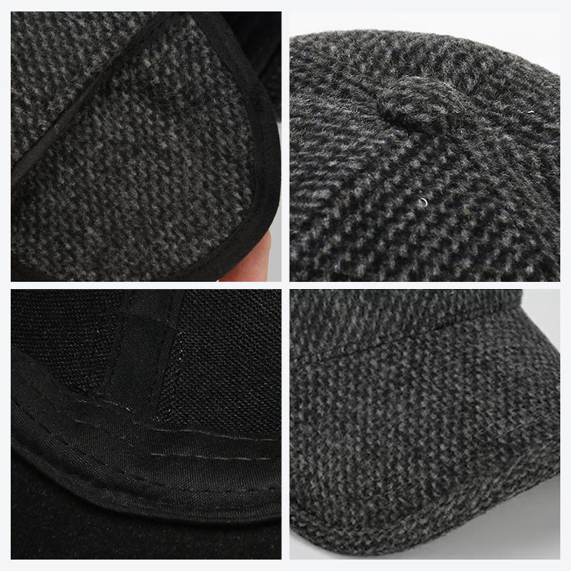 Casquette de baseball style tweed à visière incurvée