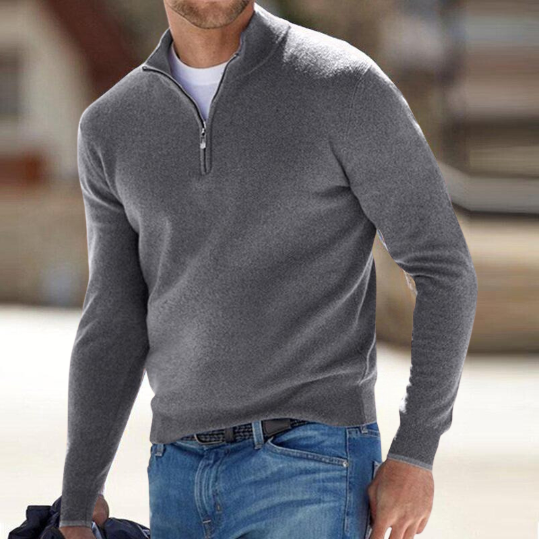 Men's Quarter Zip Knit Jumper