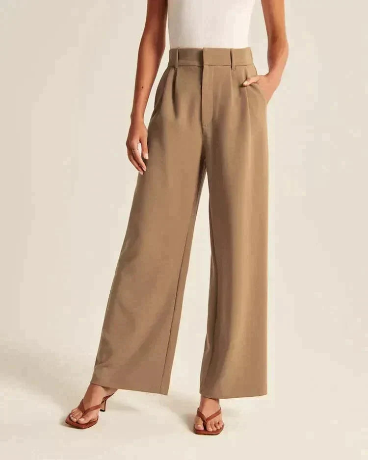 Pantalon large taille haute pour femmes