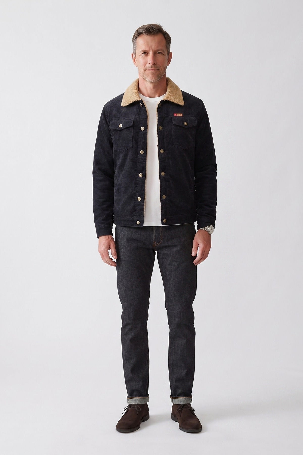 Veste de ranch pour homme | Veste de travail à boutons-pression