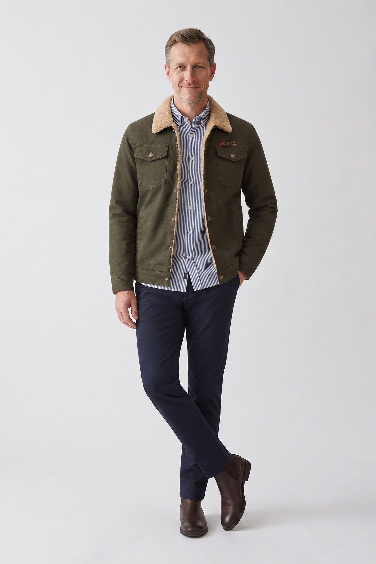 Veste de ranch pour homme | Veste de travail à boutons-pression