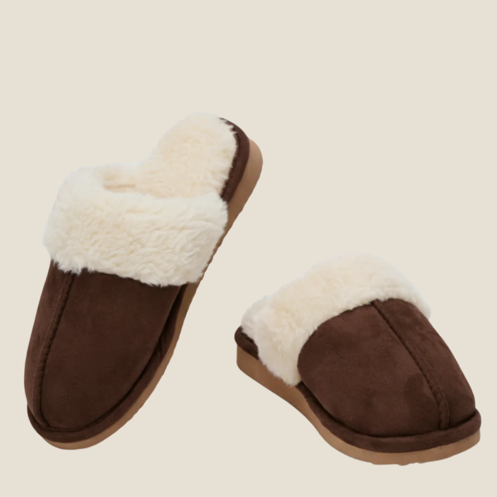 Women's Faux Suede Fur-Lined Slippers
