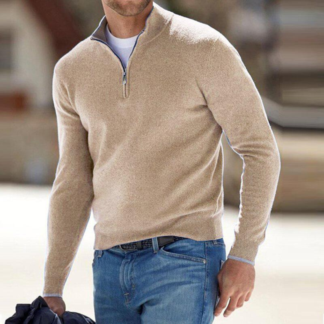 Men's Quarter Zip Knit Jumper
