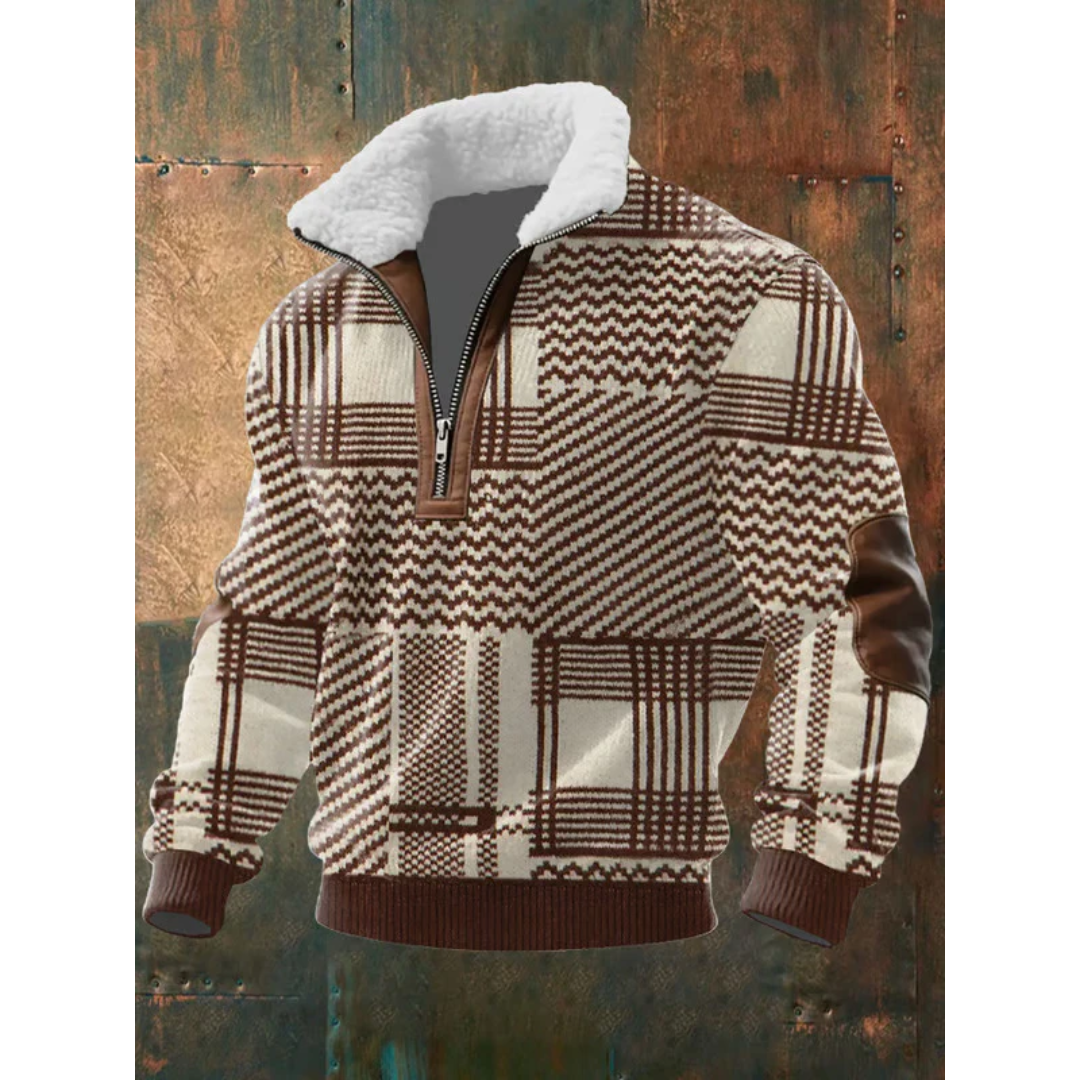 Men’s Sherpa Collar Cable Knit Half-Zip Jumper
