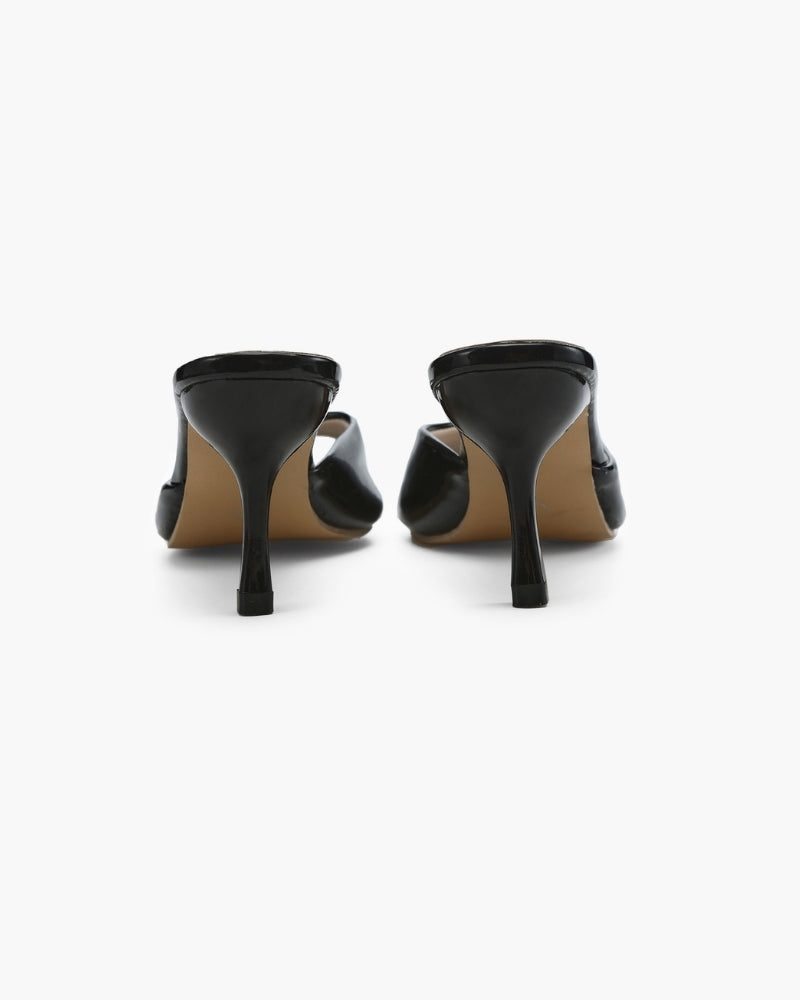 Women's Patent Pointed Toe Mule Heels