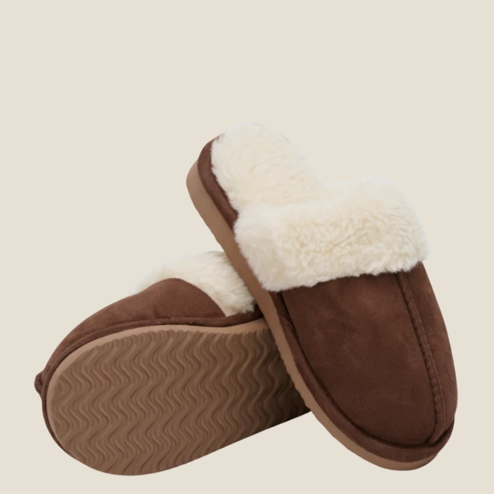 Women's Faux Suede Fur-Lined Slippers
