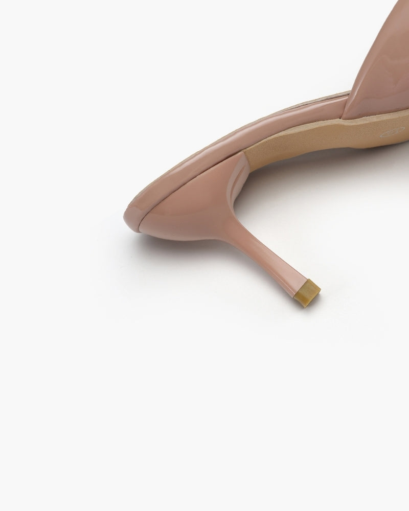 Women's Patent Pointed Toe Mule Heels