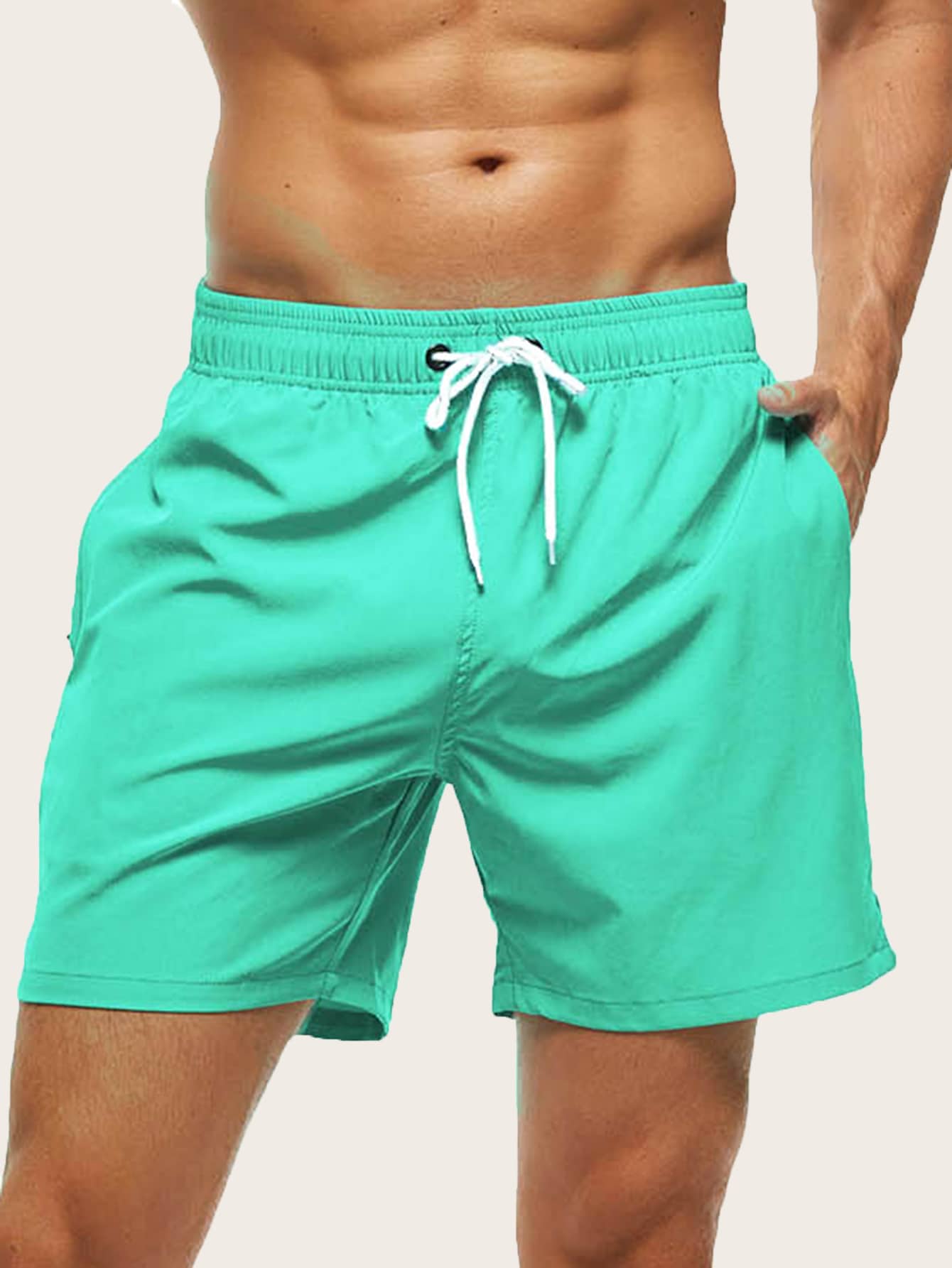Quick-Dry Swim Shorts with Drawstring Waist