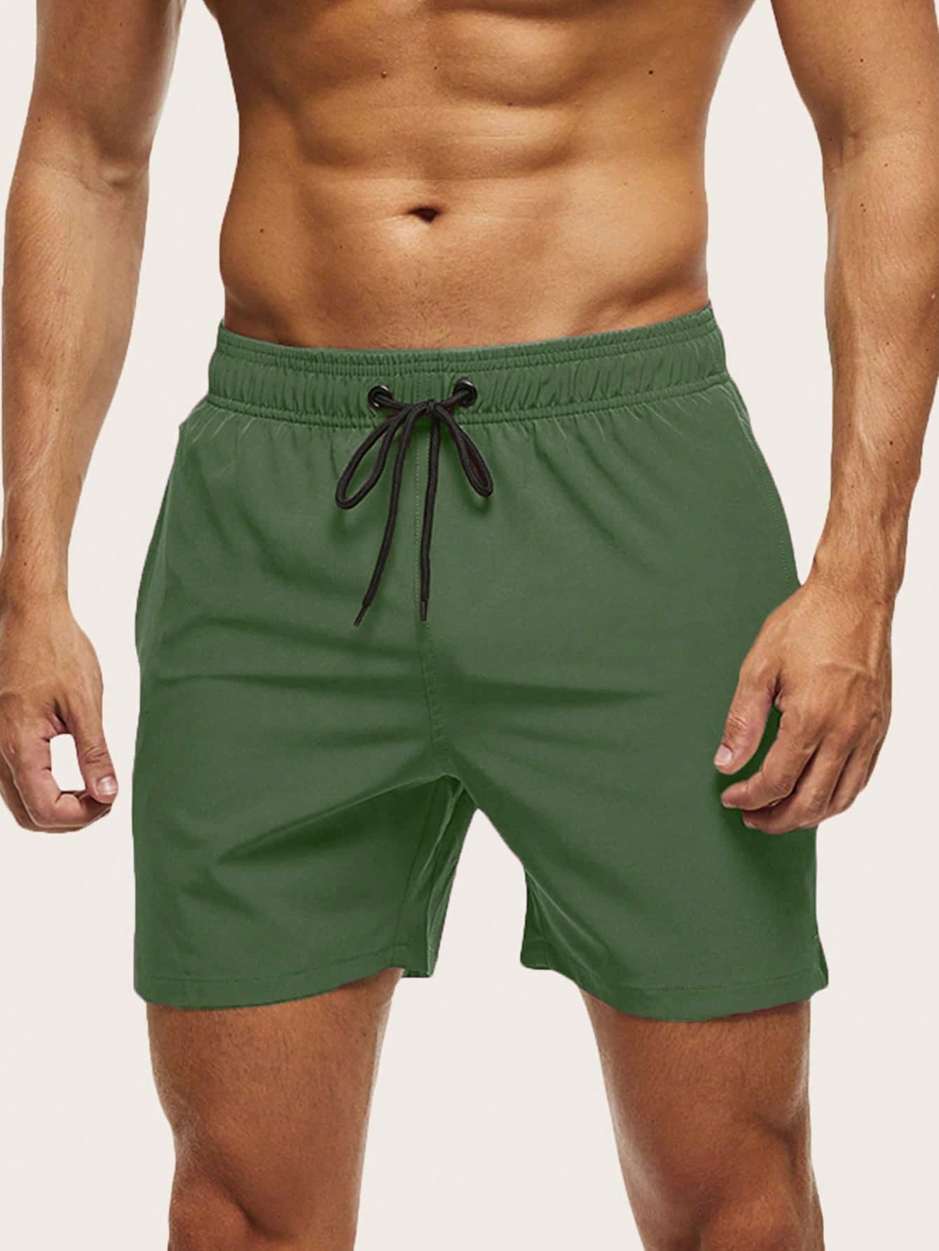 Quick-Dry Swim Shorts with Drawstring Waist