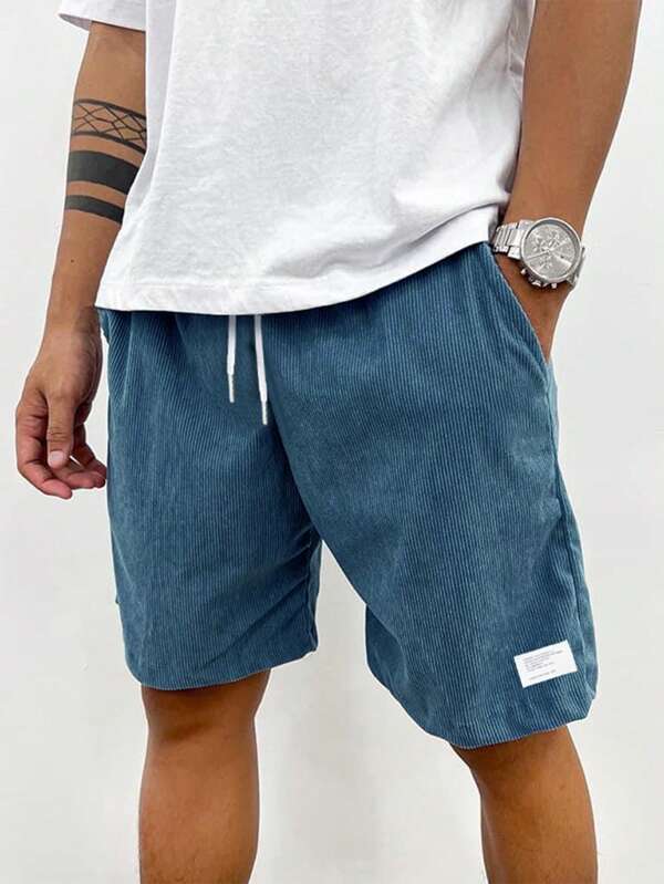 Men's Corduroy Shorts with Drawstring Waist