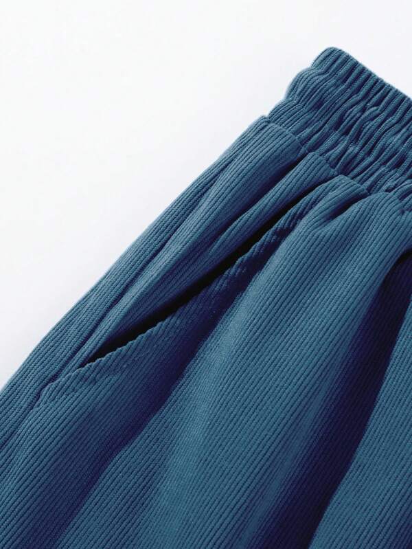 Men's Corduroy Shorts with Drawstring Waist