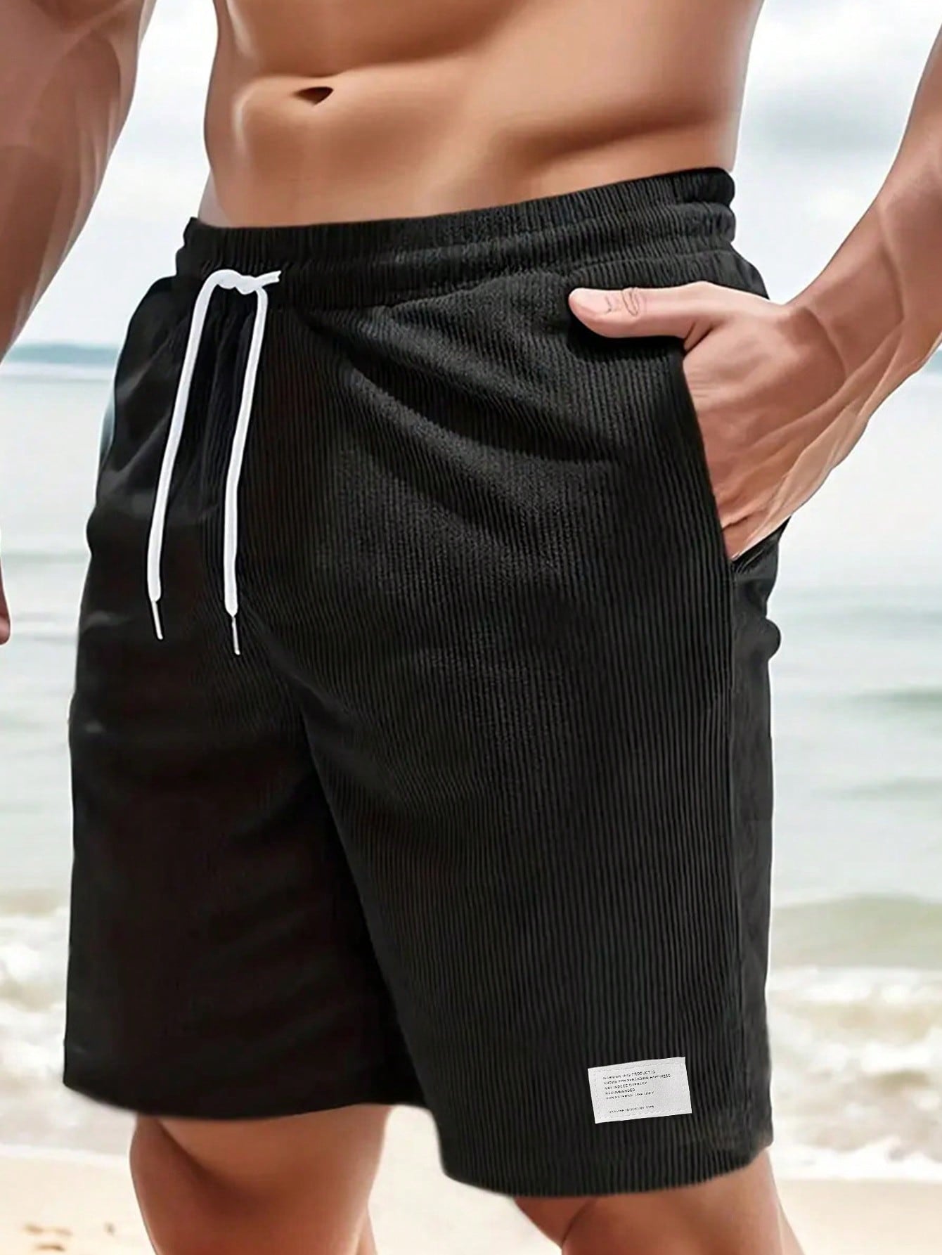 Men's Corduroy Shorts with Drawstring Waist