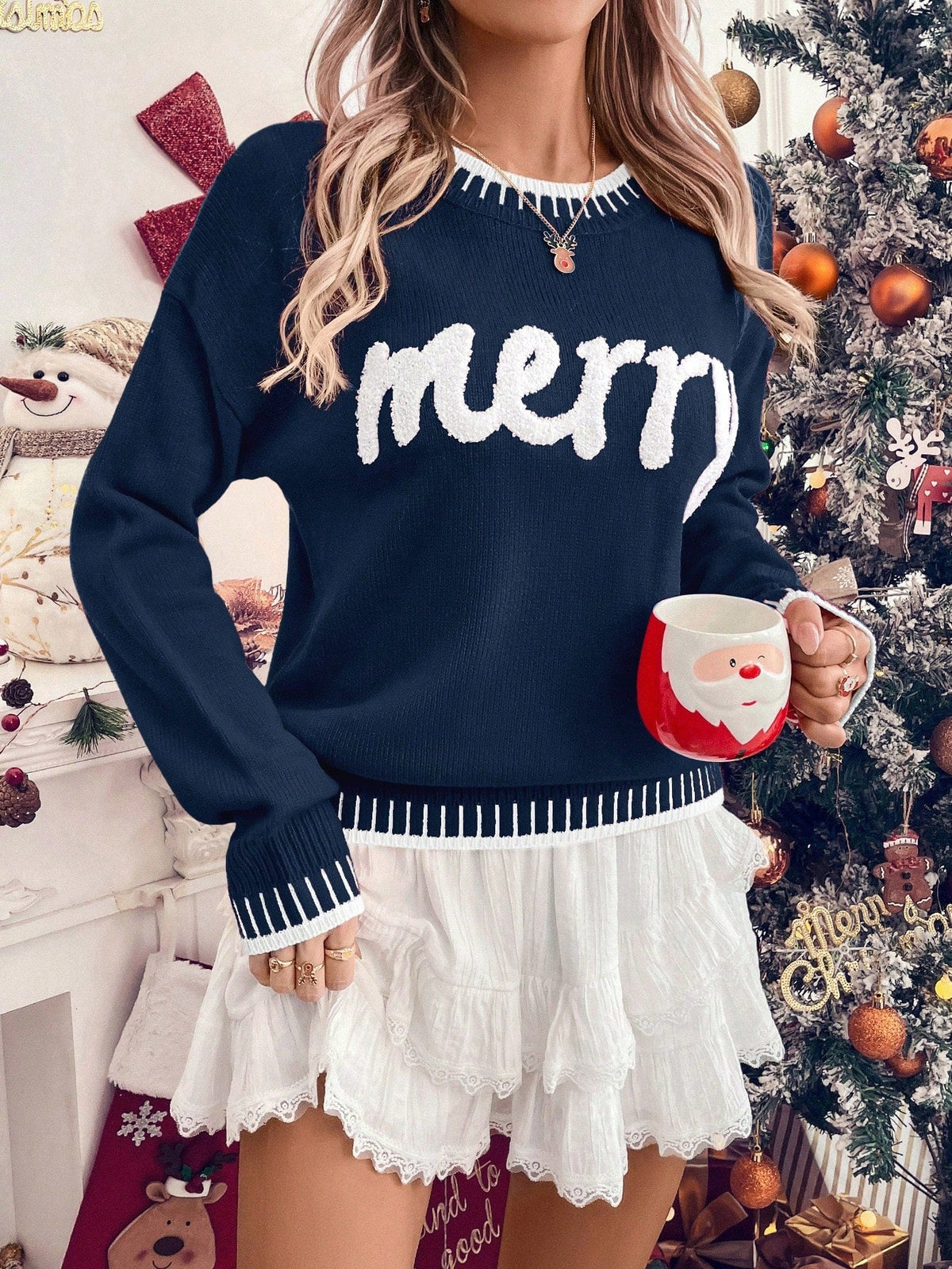 Pull de Noël pour femme | Maille à slogan festif