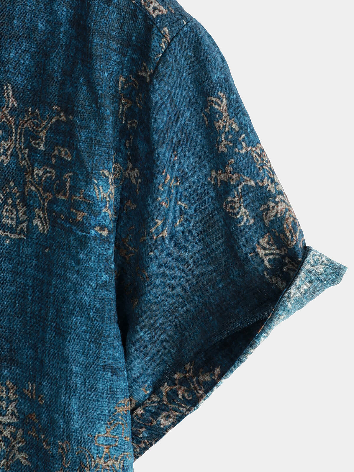 Chemise vintage à manches courtes imprimée pour homme