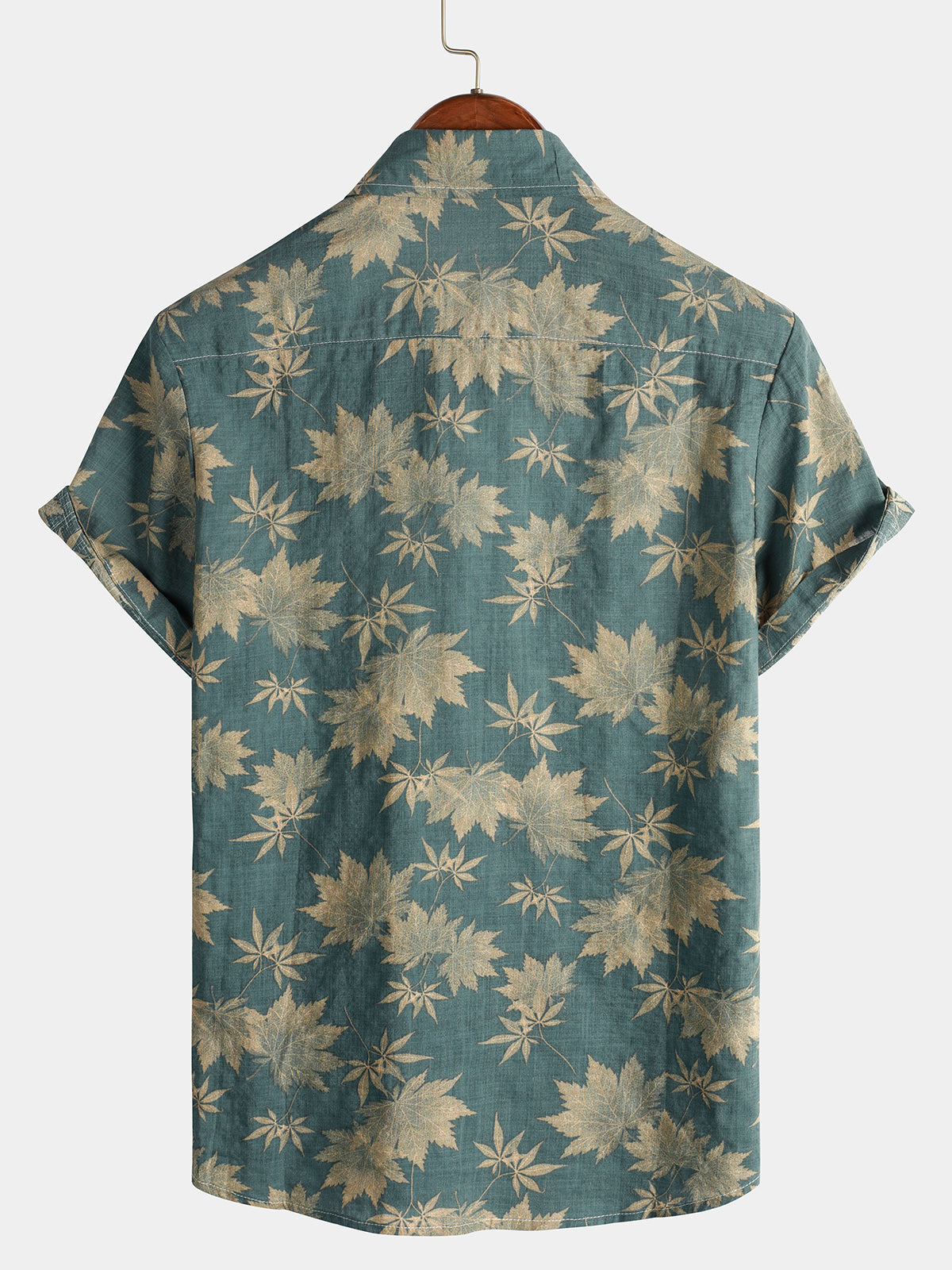 Men's Floral Print Short Sleeve Shirt with Chest Pocket
