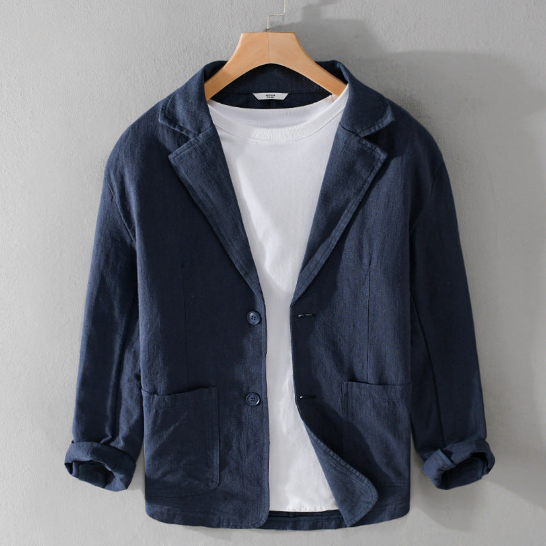 Men's Casual Linen Blend Blazer Jacket