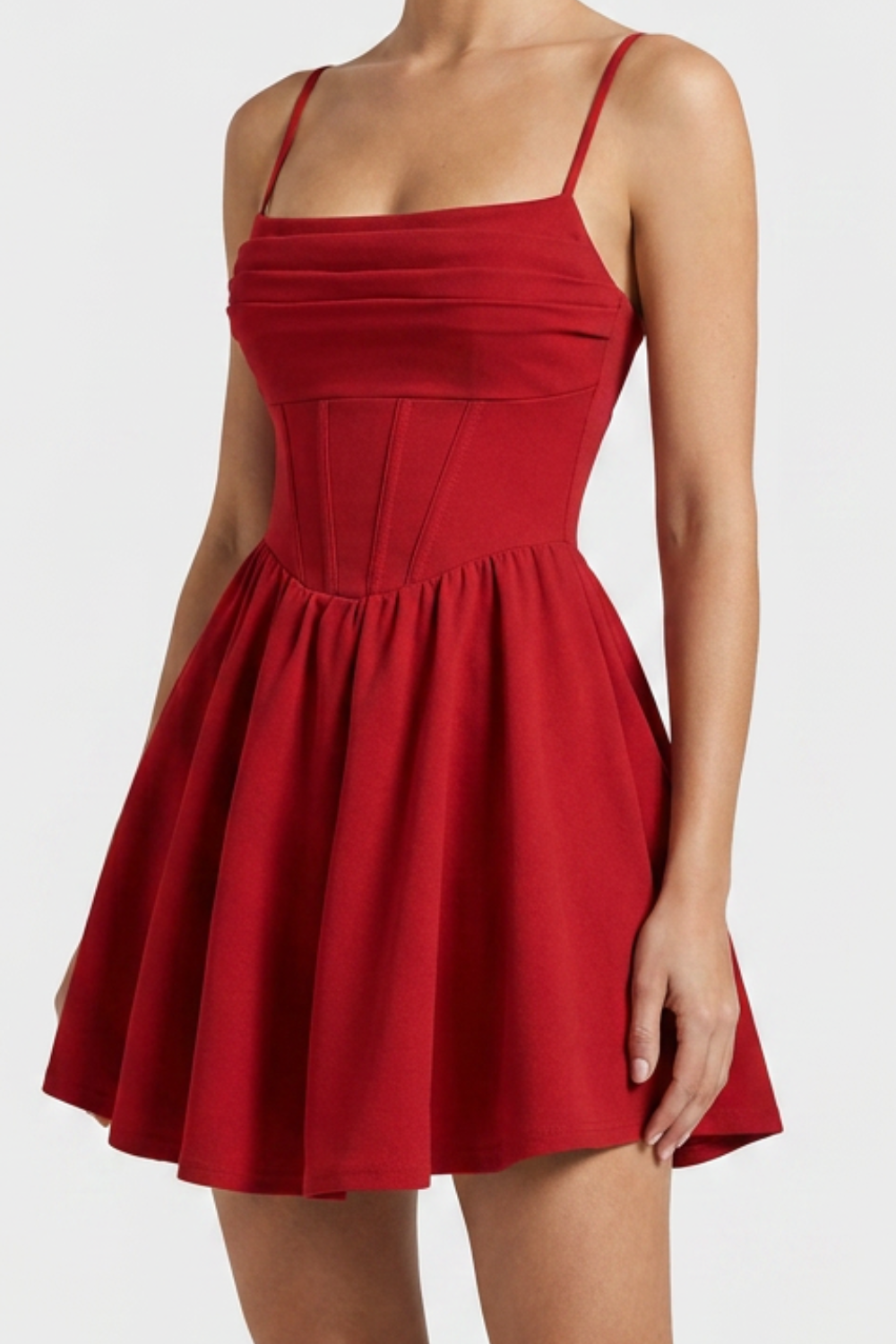 Corset Mini Dress with Fit-and-Flare Skirt