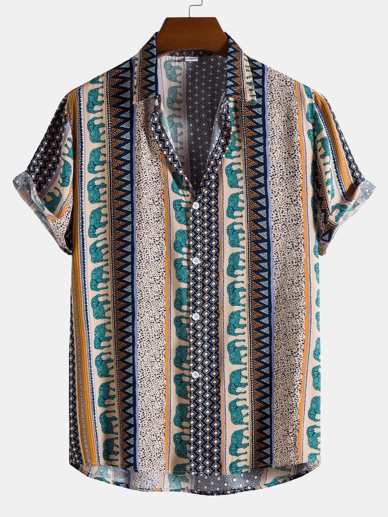 Men's Relaxed Fit Printed Short Sleeve Shirt