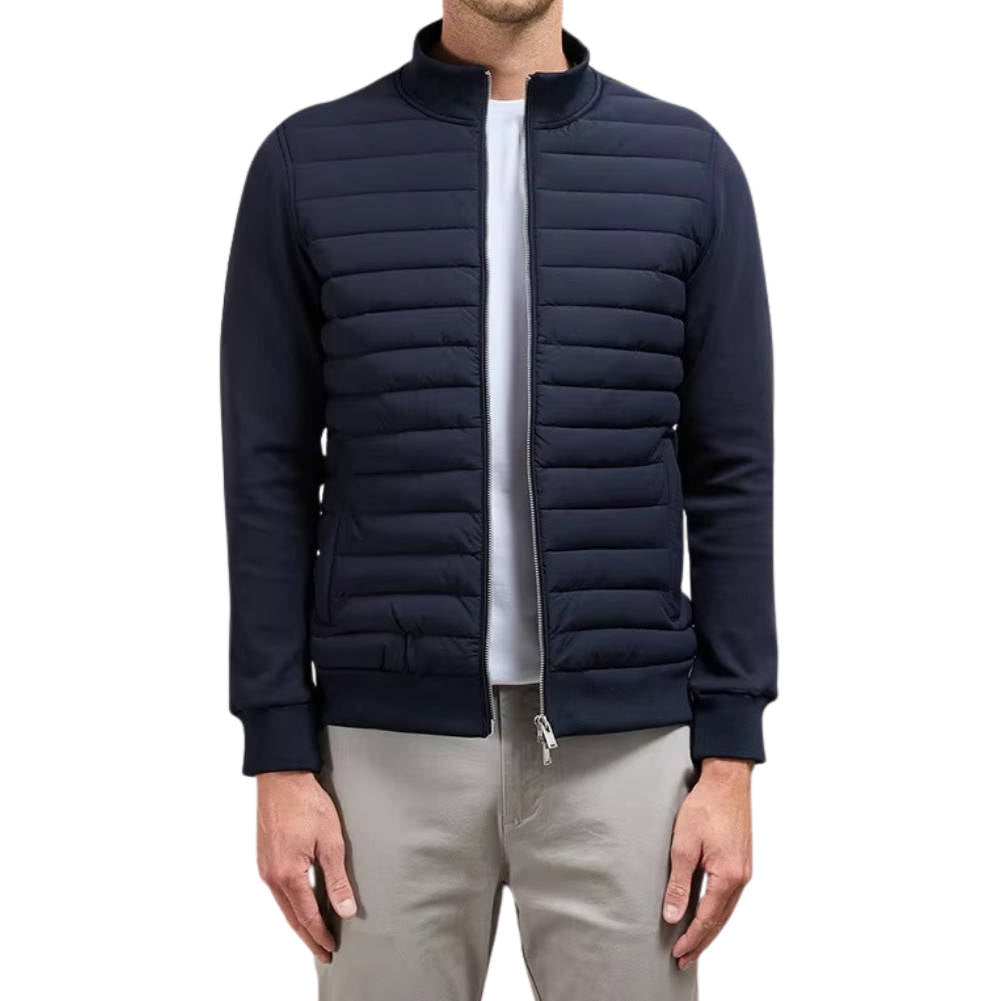 Men's Quilted Hybrid Jacket with High Collar