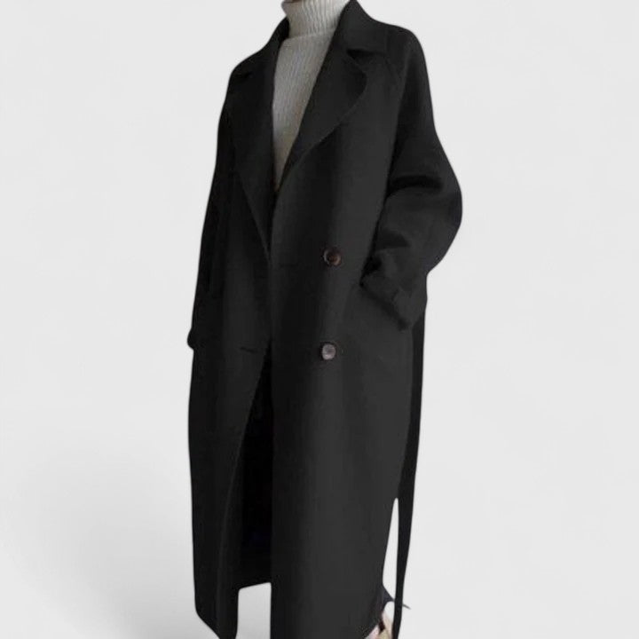 Women's Double-Breasted Wool Coat | Tailored Autumn Winter Coat