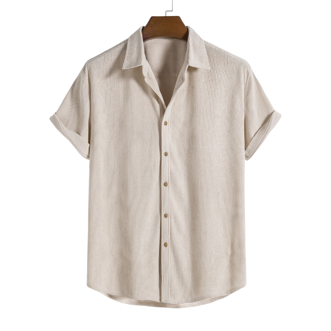 Chemise boutonnée texturée à manches courtes pour homme