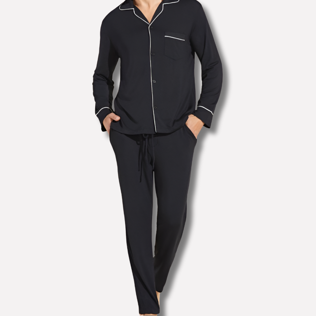Men’s Long Sleeve Button-Up Pyjama Set