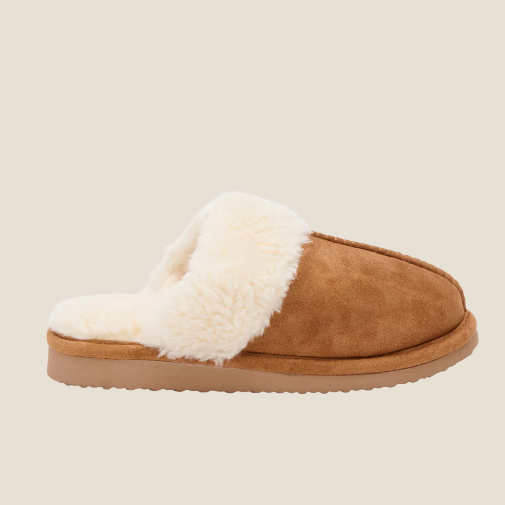 Women's Faux Suede Fur-Lined Slippers