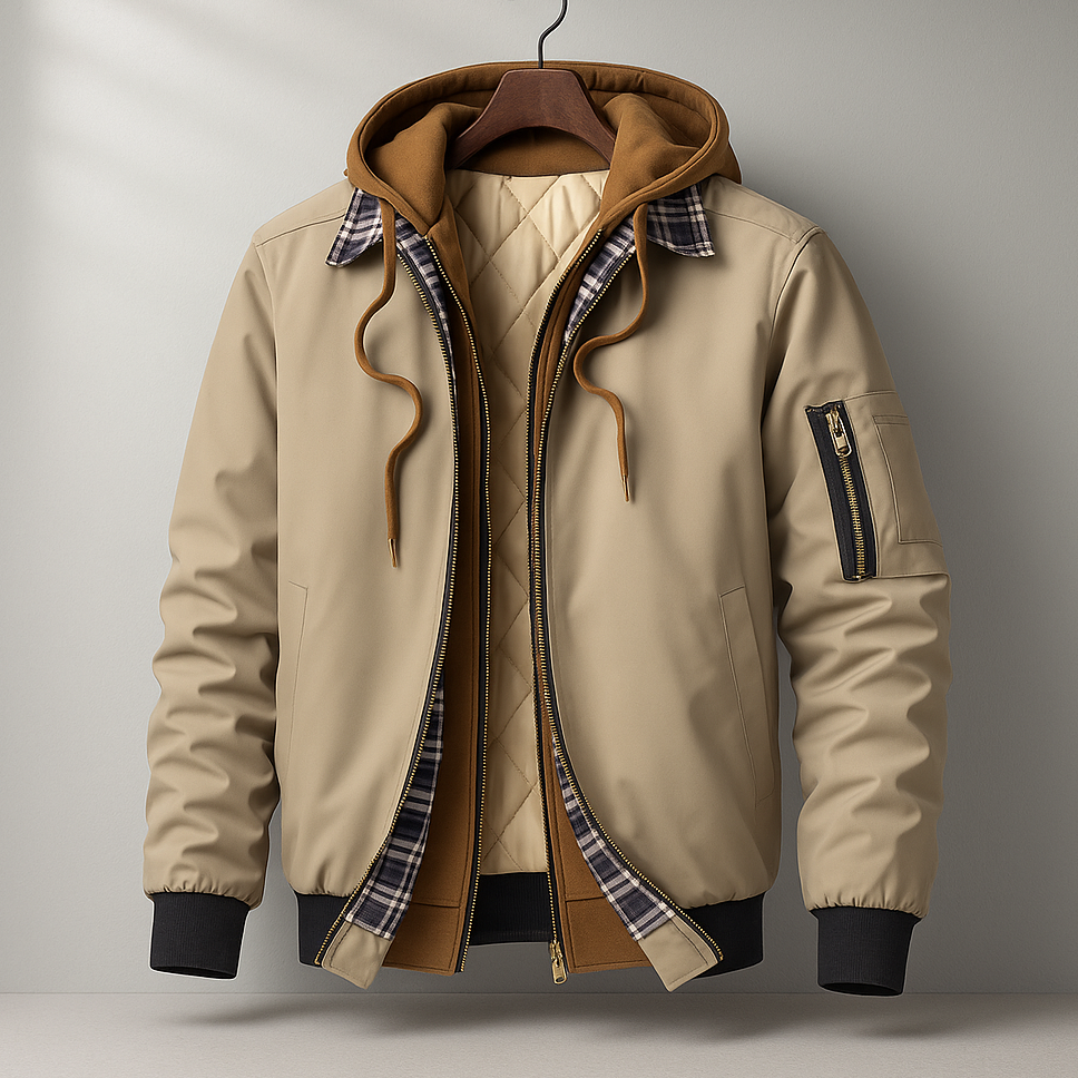 Veste d'hiver à capuche pour homme | Manteau à coque matelassée