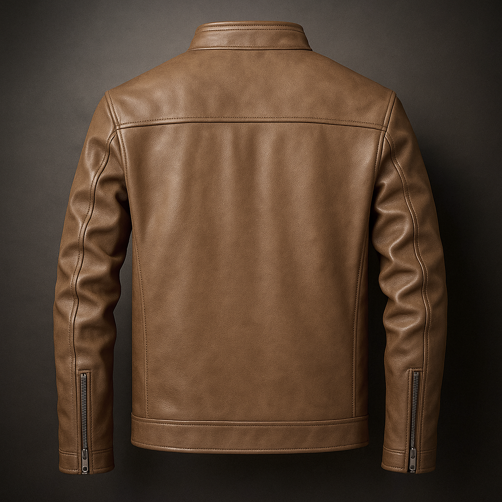 Veste biker pour homme imitation cuir à fermeture éclair