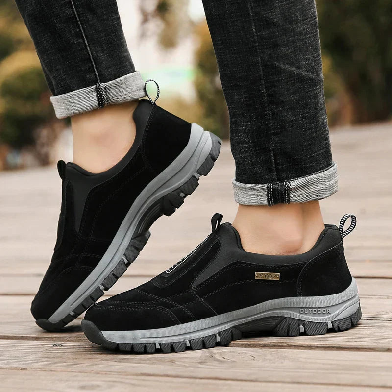 Slip-On Walking Shoes with Rugged Outsole